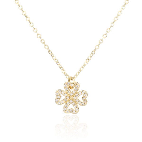 Caroline | שרשרת תלתן משובצת