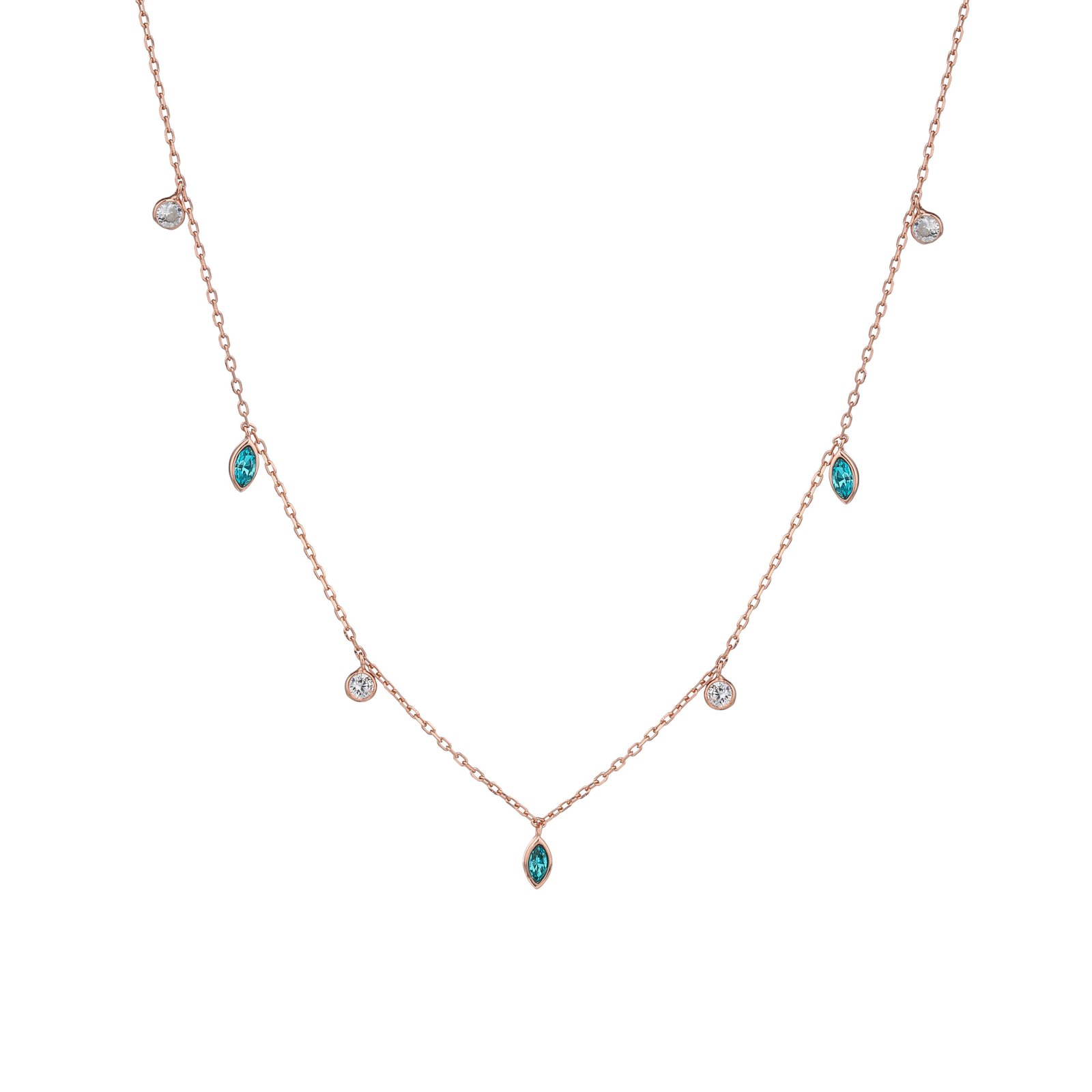 Sandra | שרשרת תליוני זרקון צבעוניים