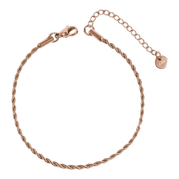 Torquis | צמיד חבל רוז גולד 2 מ"מ