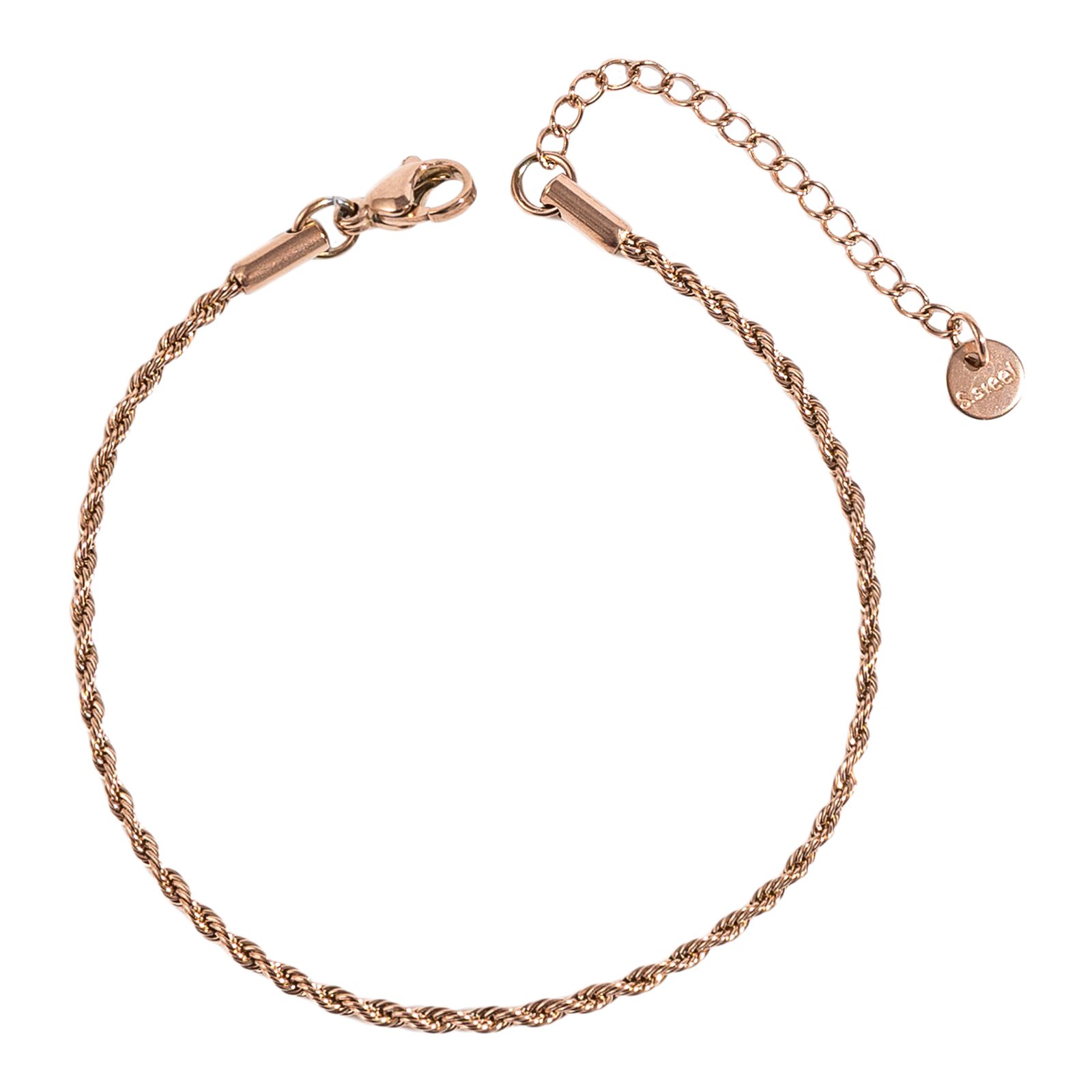 Torquis | צמיד חבל רוז גולד 2 מ"מ