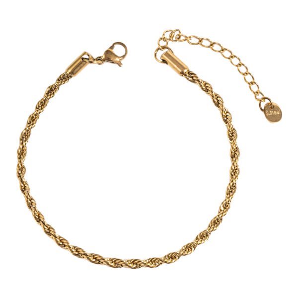 Torquis | צמיד חבל שזור זהב 3 מ"מ