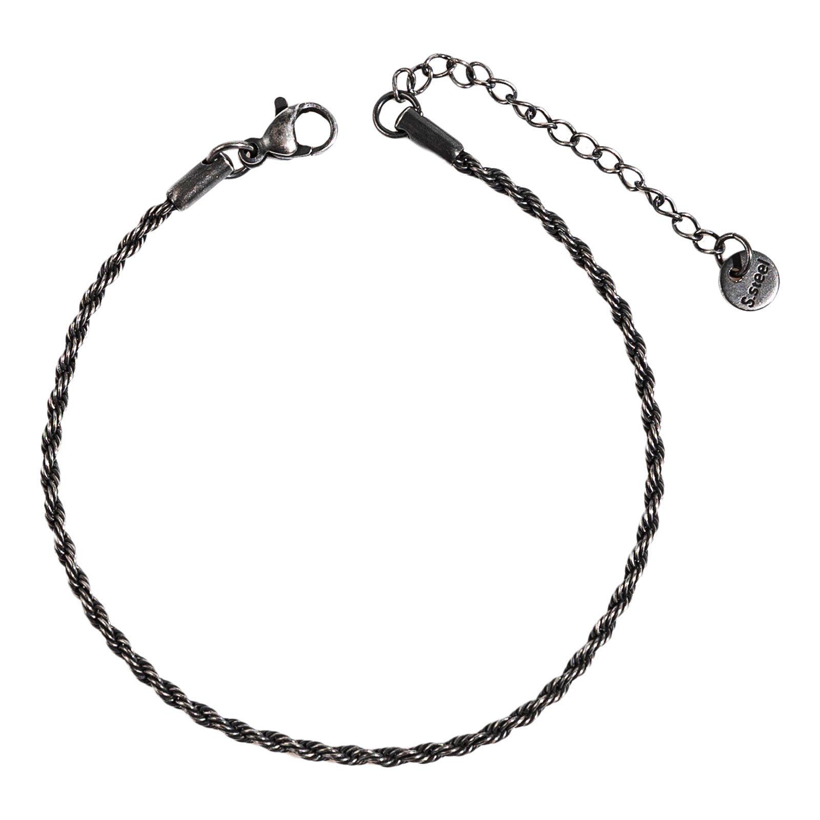 Torquis | צמיד חבל שזור שחור 2 מ"מ