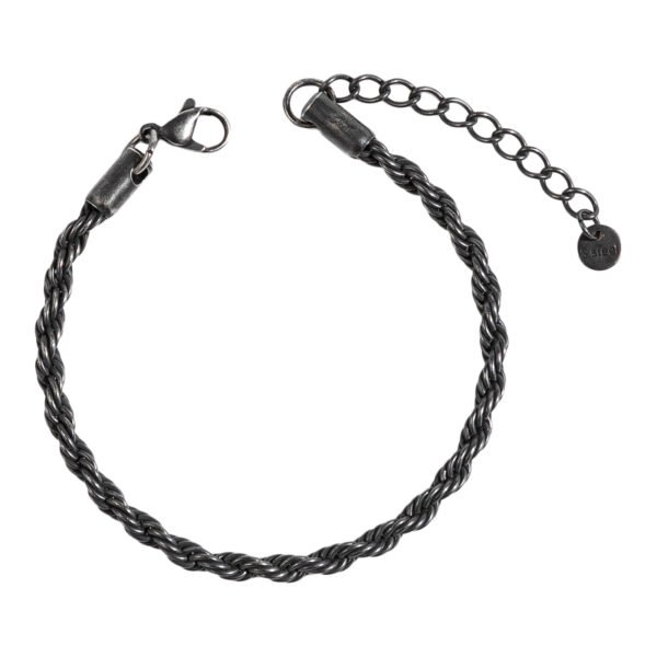 Torquis | צמיד חבל שזור שחור 4 מ"מ