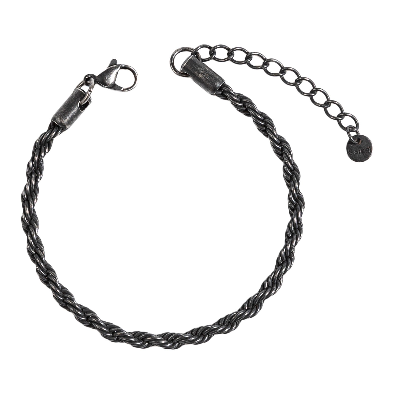 Torquis | צמיד חבל שזור שחור 4 מ"מ