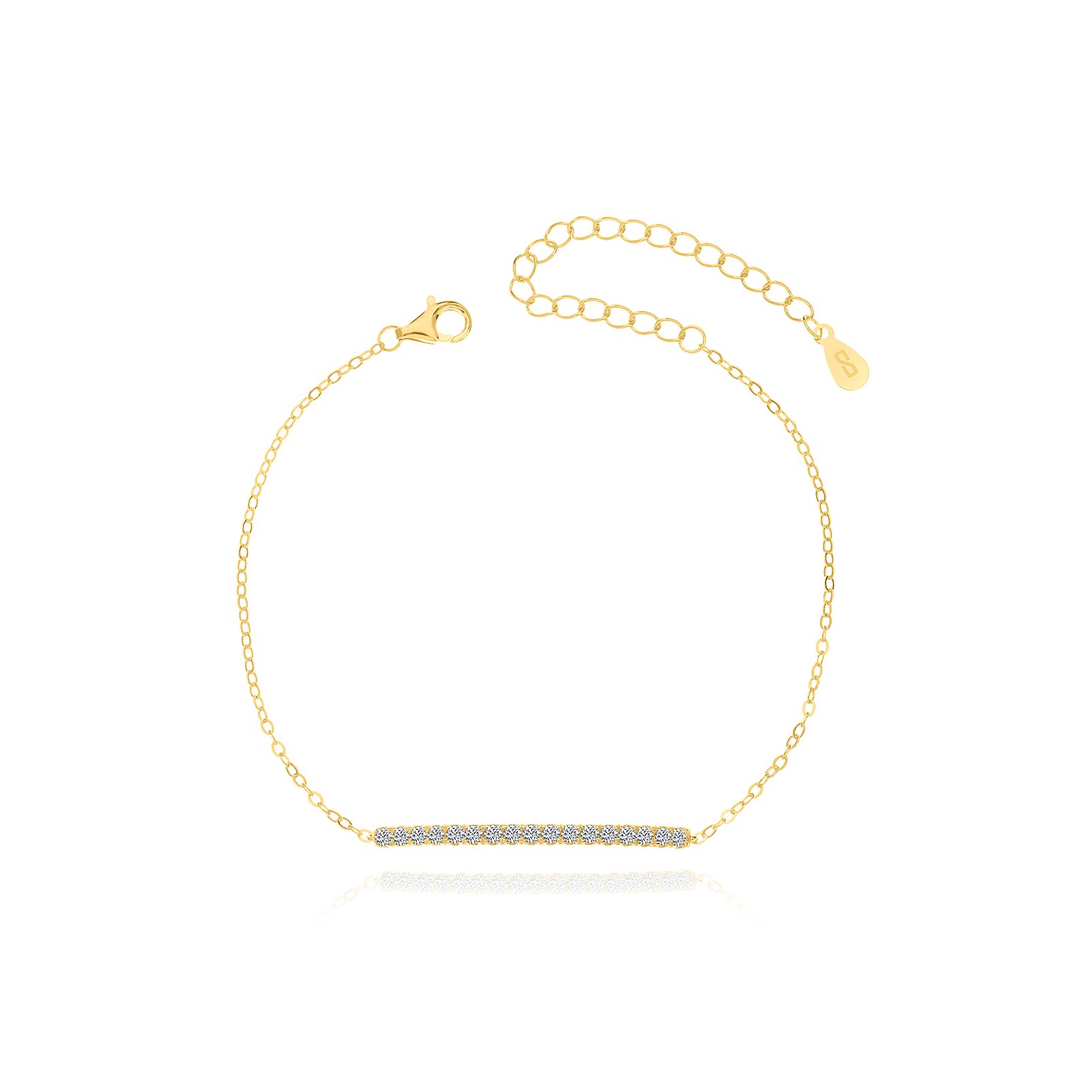 Linéa | צמיד זהב עדין משובץ