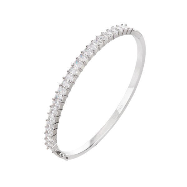 Sol | צמיד קשיח כסף משובץ