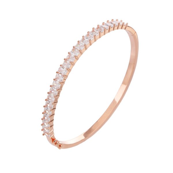 Sol | צמיד קשיח רוז גולד משובץ