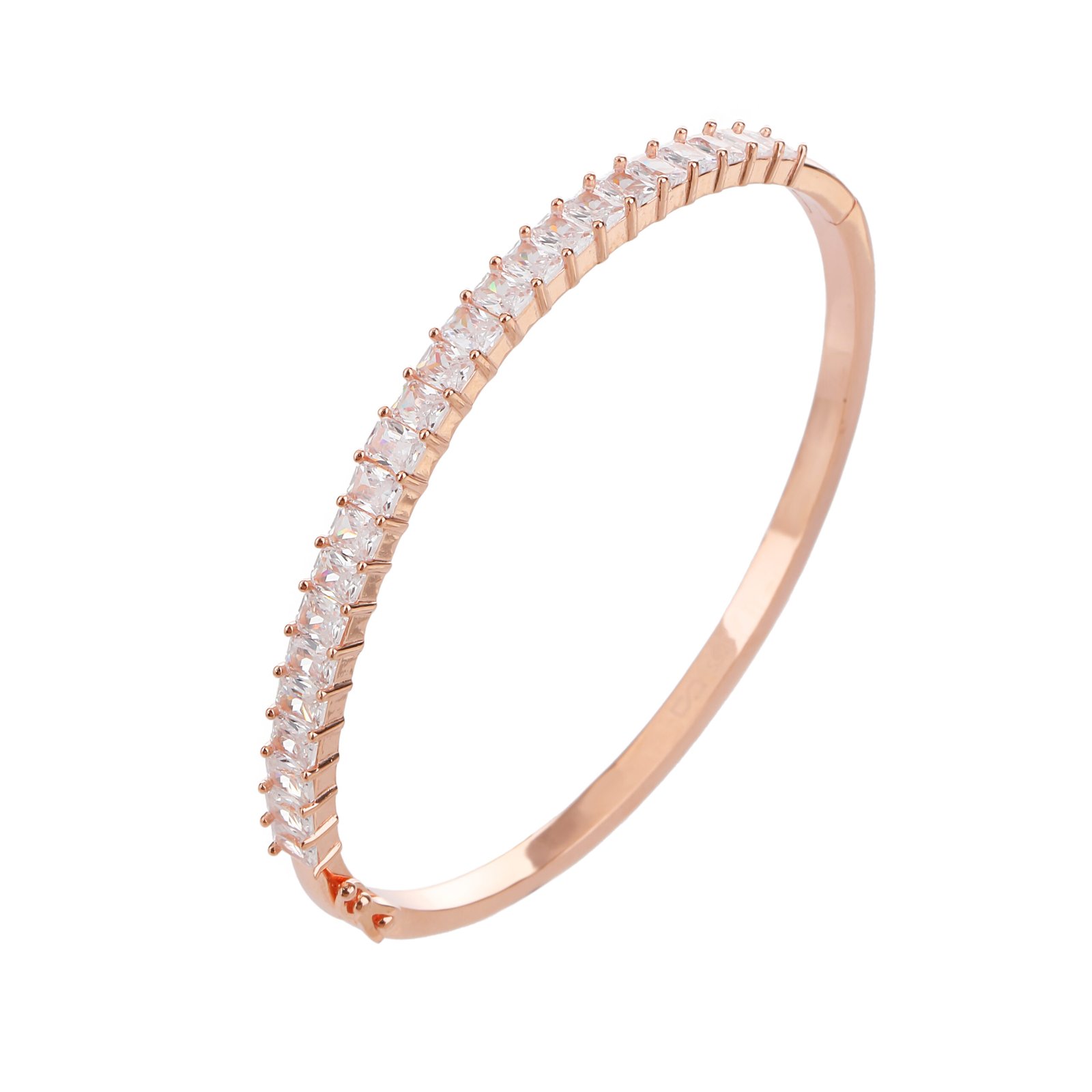 Sol | צמיד קשיח רוז גולד משובץ