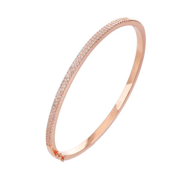 Lucia | צמיד קשיח רוז גולד משובץ