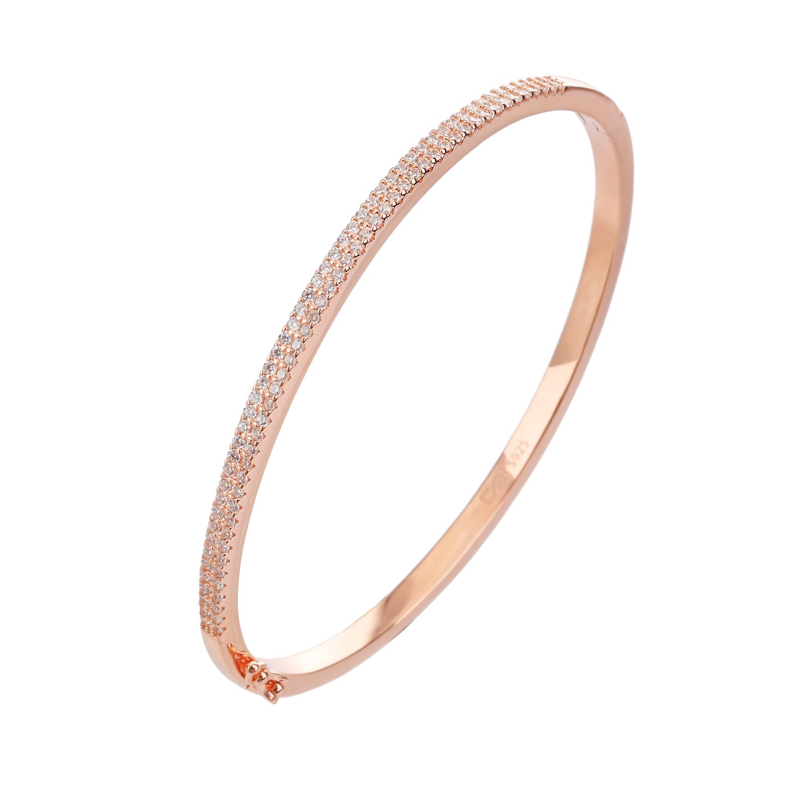 Lucia | צמיד קשיח רוז גולד משובץ