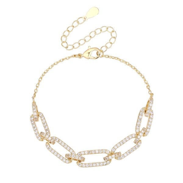 Marina | צמיד חוליות משובץ זהב