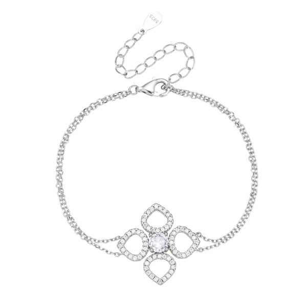 Amora | צמיד כסף תליון פרחוני