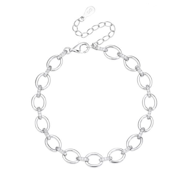 Varian | צמיד חוליות כסף משובץVarian | צמיד חוליות כסף משובץ