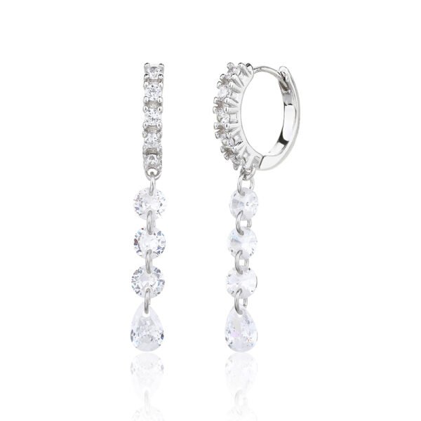 Celianne | עגילי חישוק זרקון מדורגים