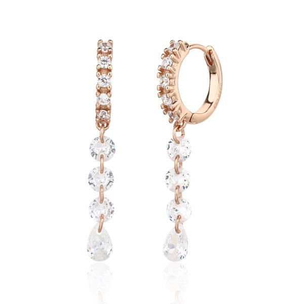 Celianne | עגילי חישוק זרקון מדורגים