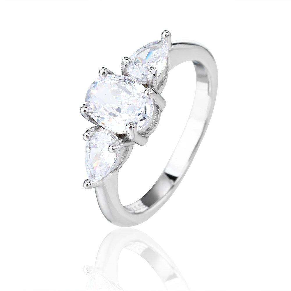 Soléna | טבעת כסף שלוש אבנים