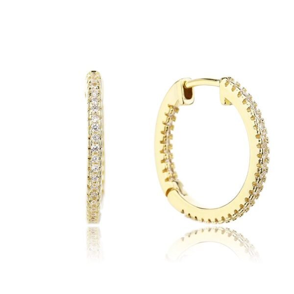 Aveline | עגילי חישוק משובצים