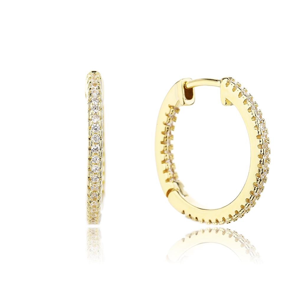 Aveline | עגילי חישוק משובצים