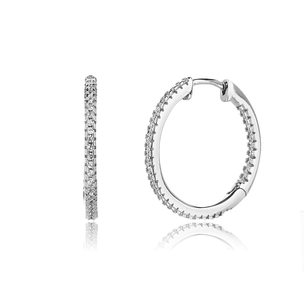 Aveline | עגילי חישוק משובצים