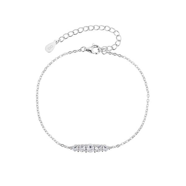 Isla | צמיד כסף עדין משובץ