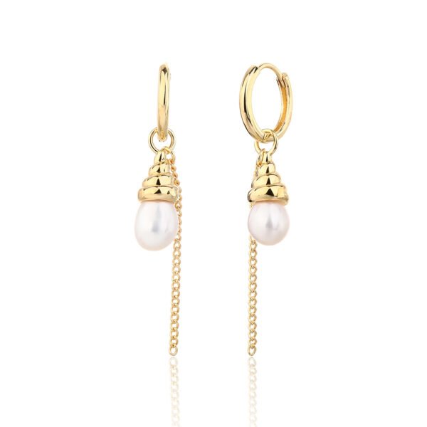 Coralie | עגילי פנינה תלויים