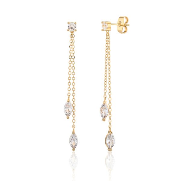 Lunaria | עגילי זרקון תלויים