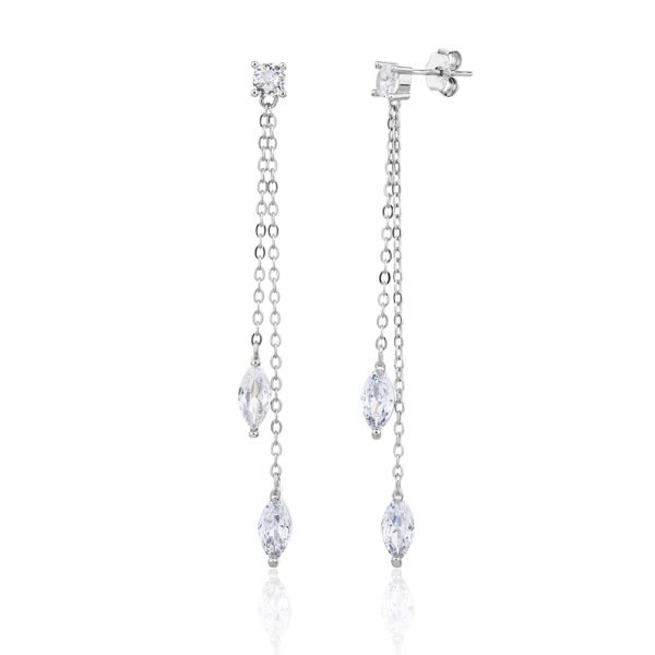 Lunaria | עגילי זרקון תלויים