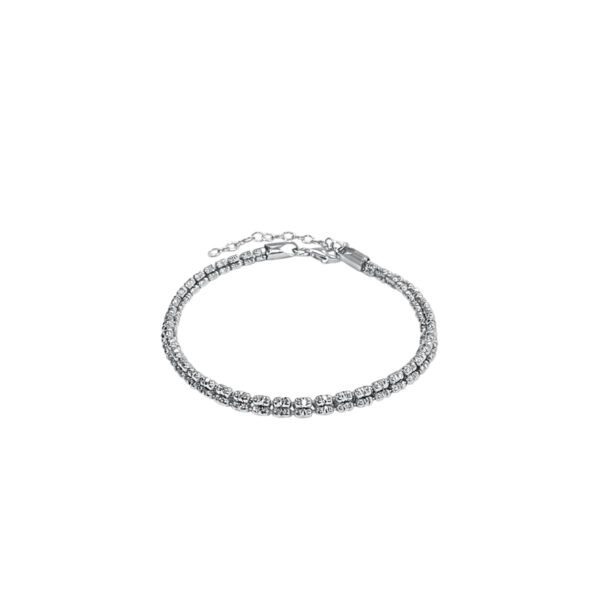 צמיד אייס איטלקי 3 שורות בחיתוך לייזר - רודיום - ISI003-1