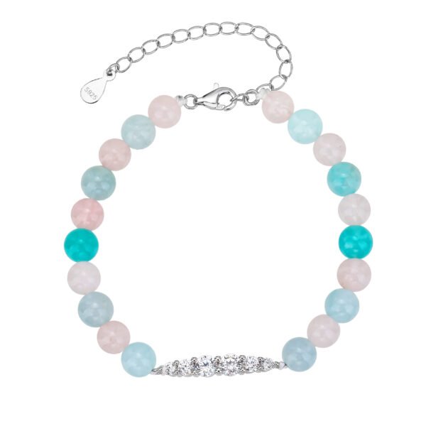 Marbella | צמיד חרוזי פסטל כסוף