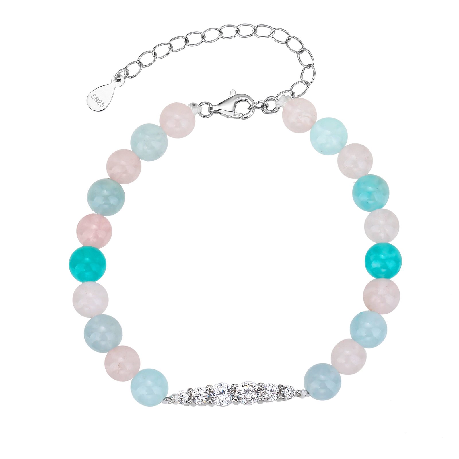 Marbella | צמיד חרוזי פסטל כסוף