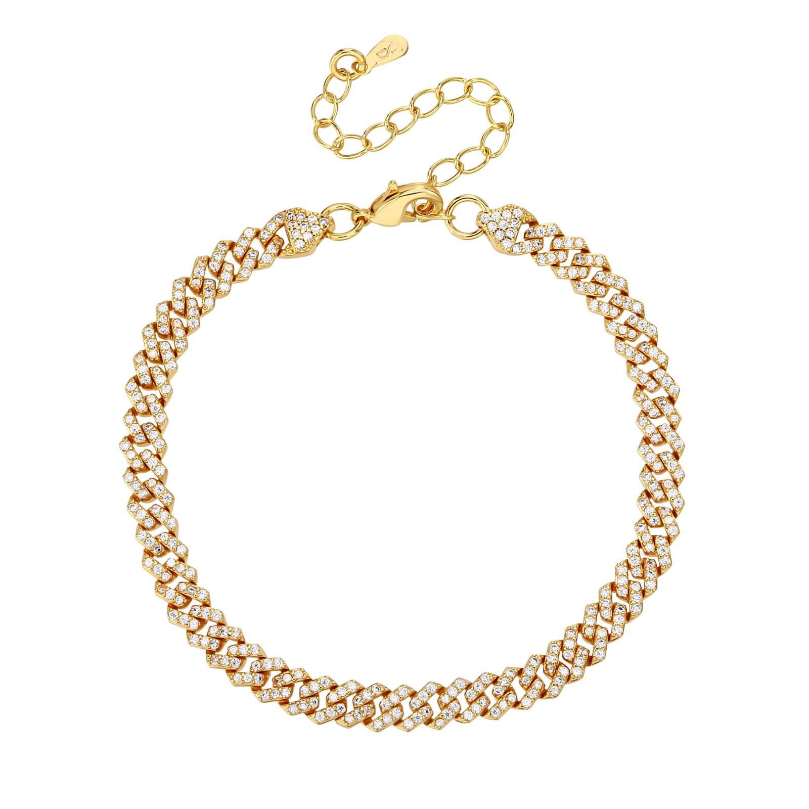 Aurelia | צמיד זהב שזור ומשובץ