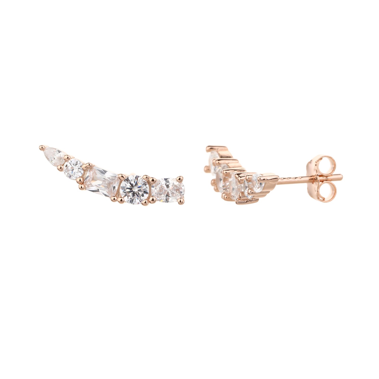 Claria | עגילים מטפסים משובצים