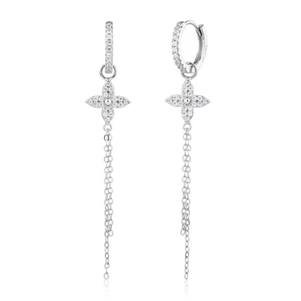 Stella | עגילי שרשרת משובצים