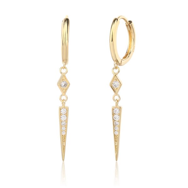 Paloma | עגילי חישוק שזורים משובצים