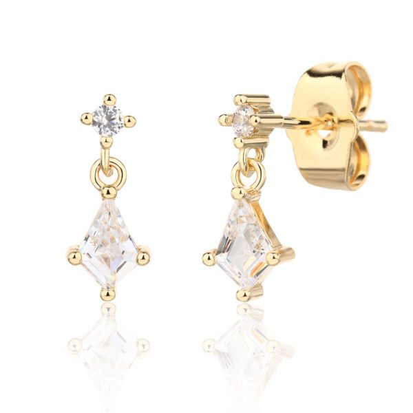 Lumina | עגילי תליון זירקון לבן