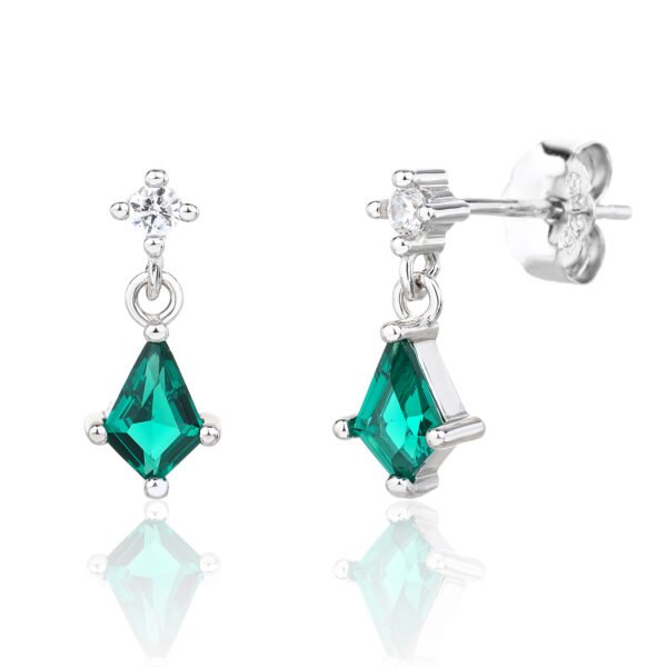 Emerelle | עגילי תליון ירוק