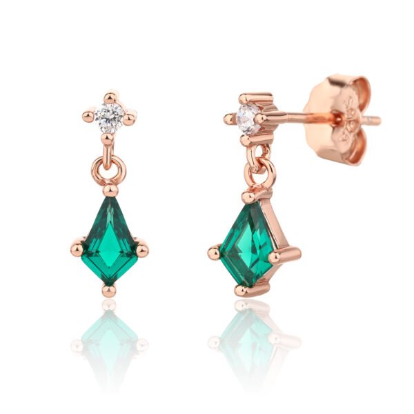 Emerelle | עגילי תליון ירוק