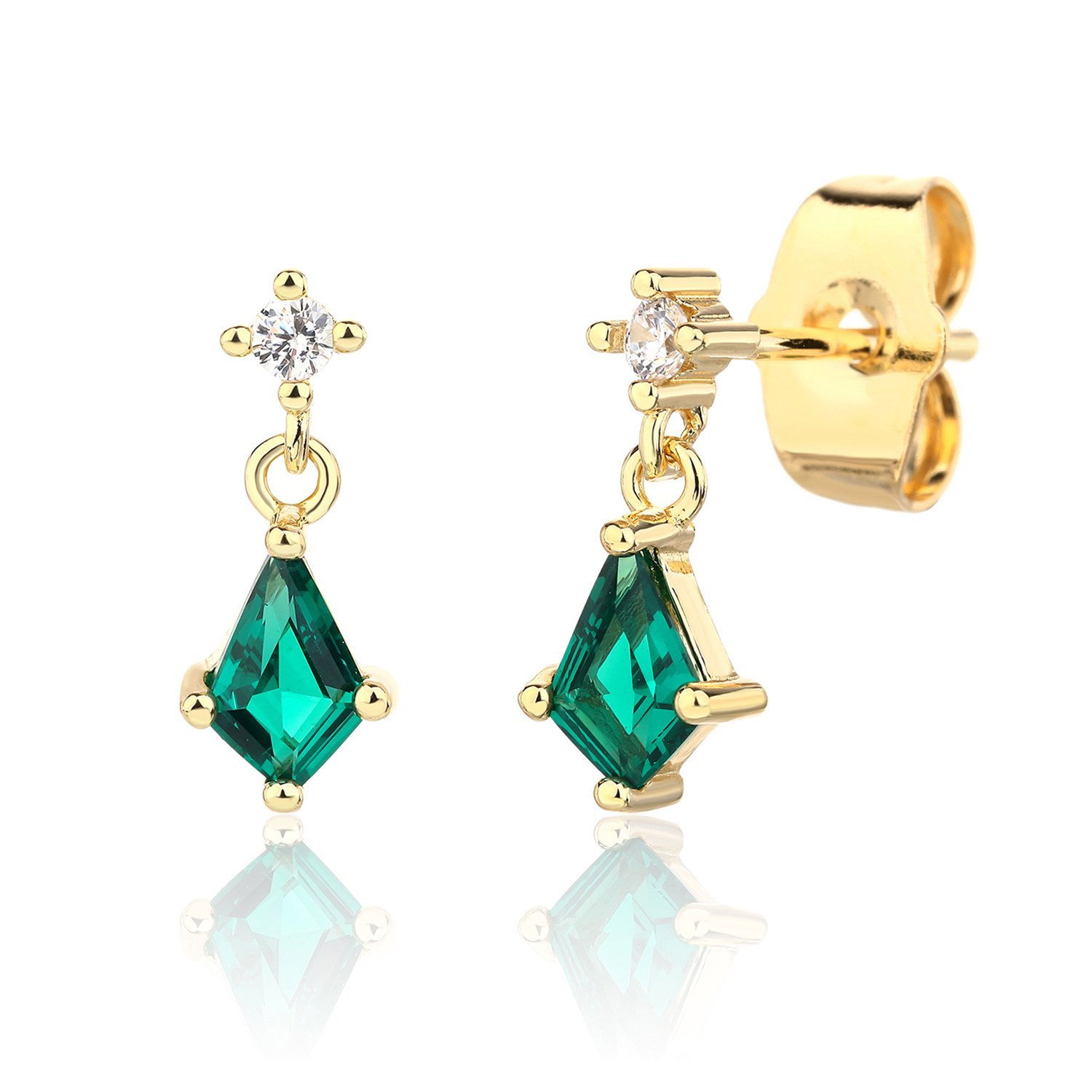 Emerelle | עגילי תליון ירוק