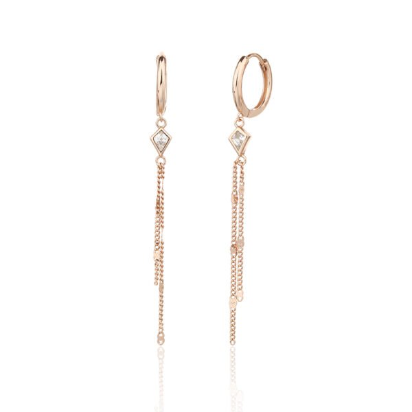 Nerina | עגילי שרשראות מדורגות