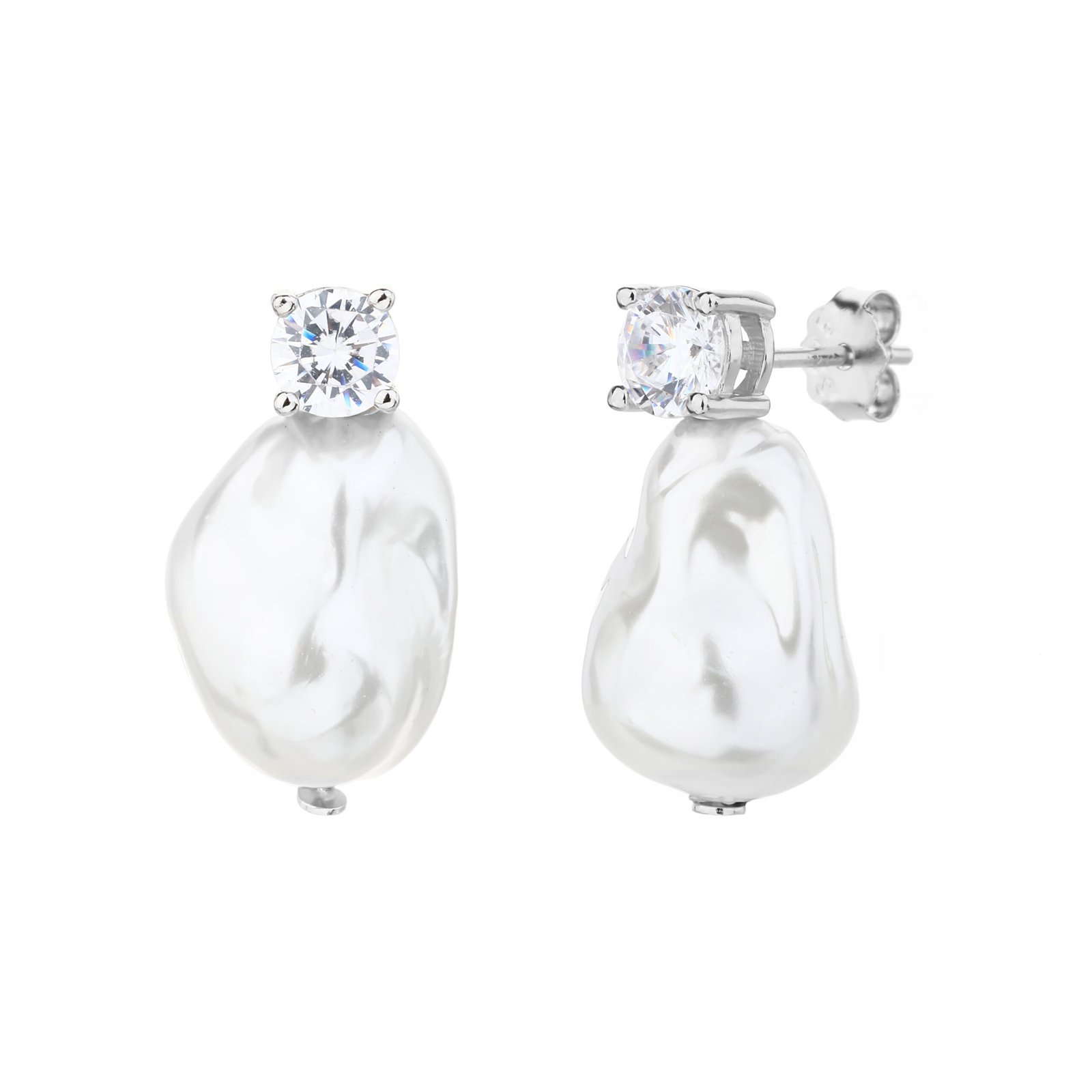 Viola | עגילי פנינה אסימטרית