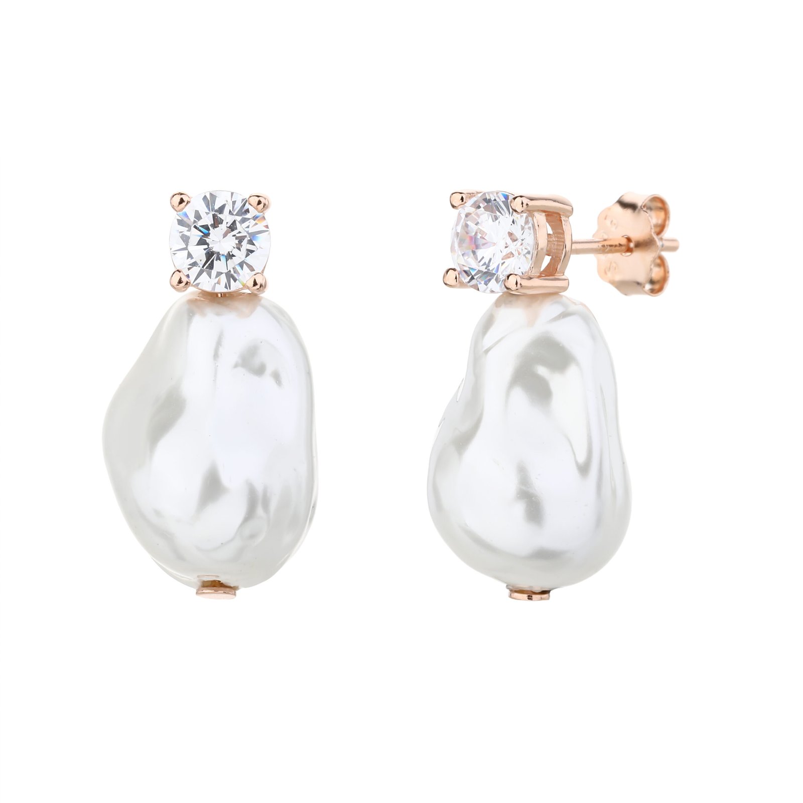 Viola | עגילי פנינה אסימטרית